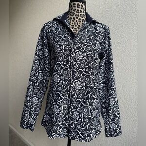 Silverstone Navy and White Button Up Shirt